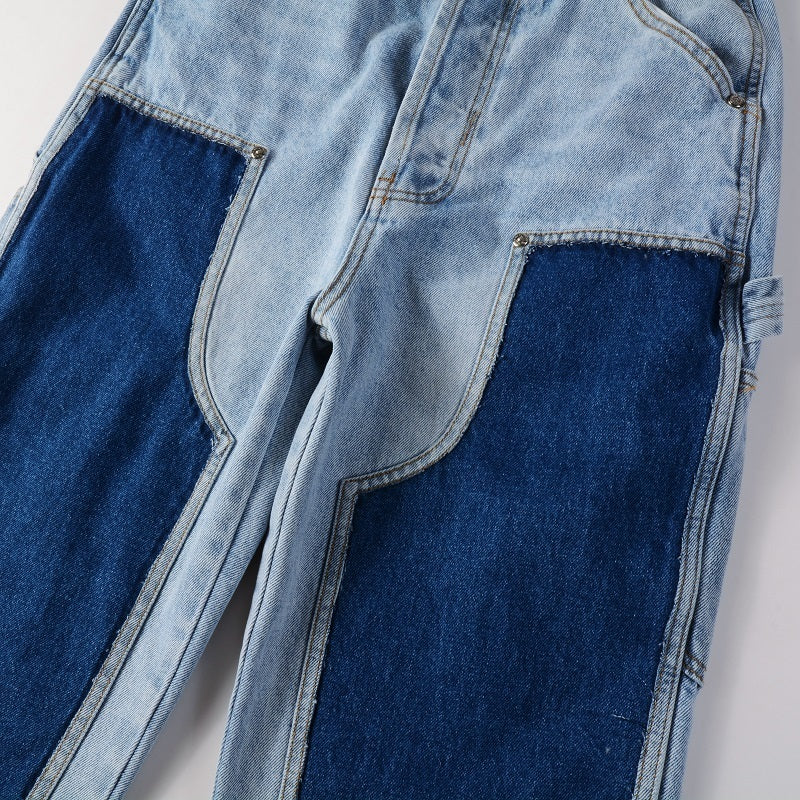 Patchwork Blue Flare Jeans