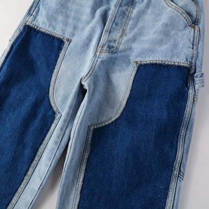 Patchwork Blue Flare Jeans