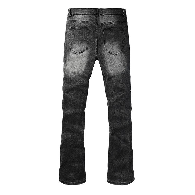 Ripped Dark Flare Denim