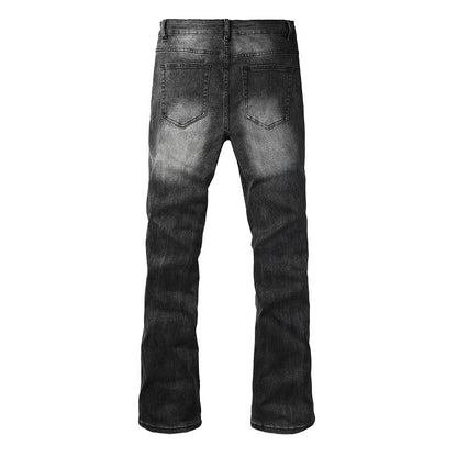 Ripped Dark Flare Denim