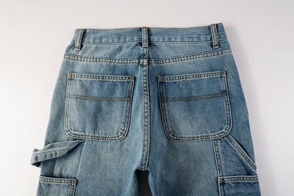 Contrast Patch Flared Jeans