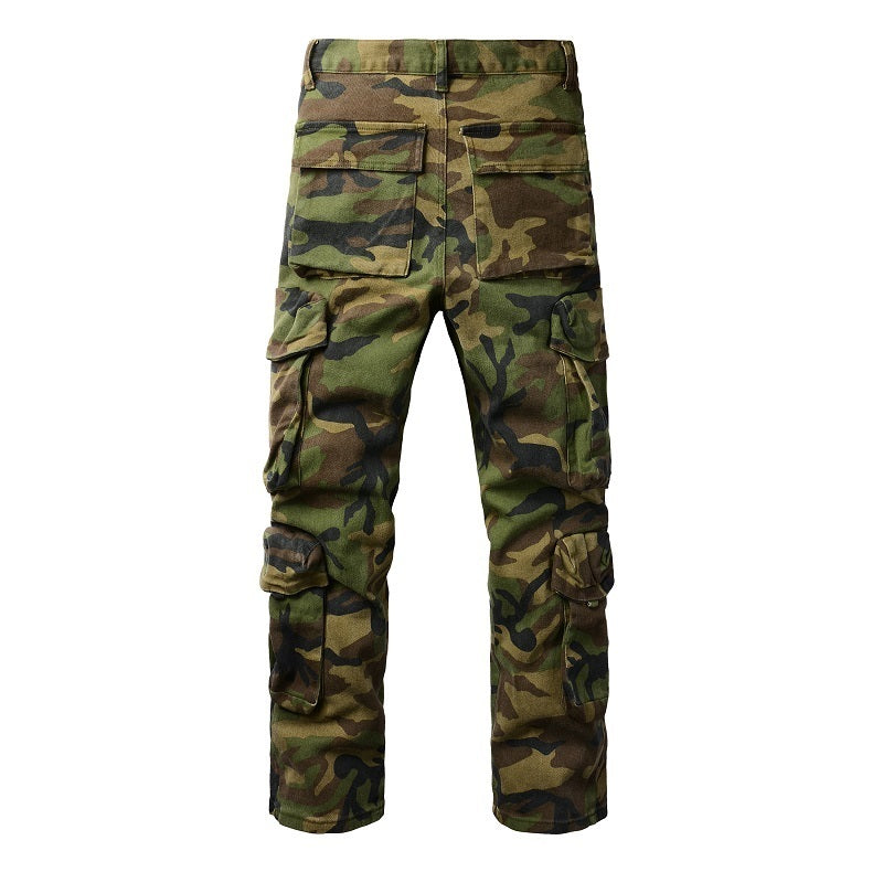 Flared Military Cargo Jeans